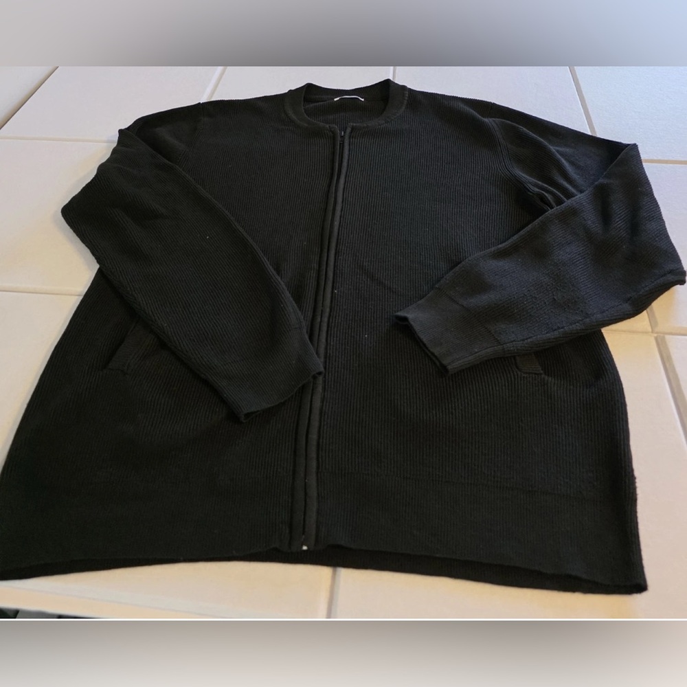Coofandy Sweater Womens L  Black Zippered Academia Career